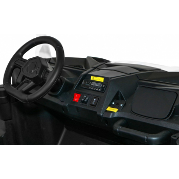 Buggy ATV Strong Racing dla 2 dzieci Biały + Silnik bezszczotkowy + Pompowane koła + Audio LED